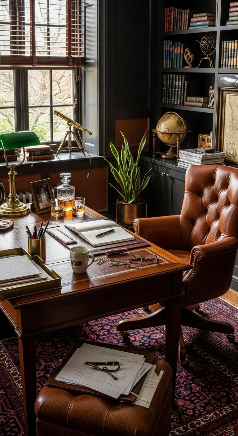 cognac leather black walnut elegance