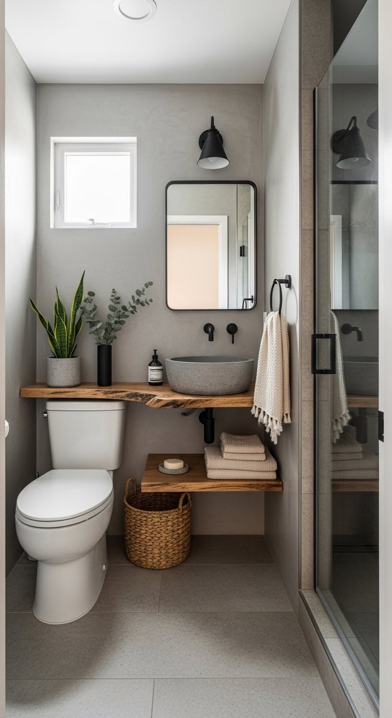 concrete calm warm wood