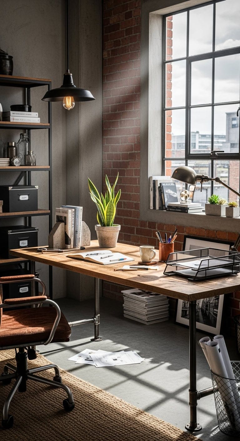concrete gray industrial loft storage