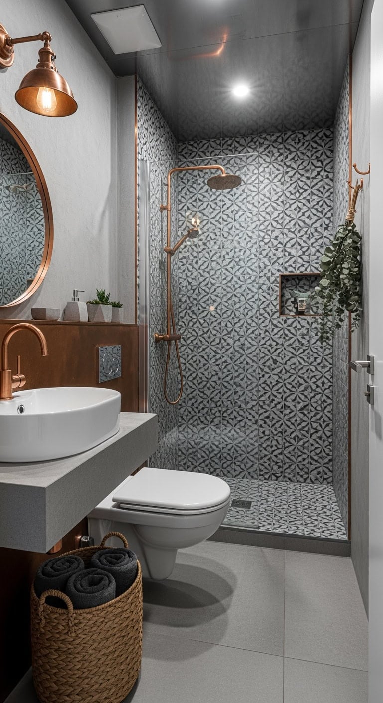 concrete gray meets copper brown