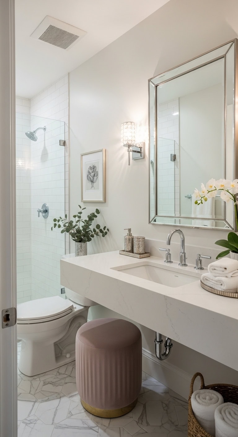 contemporary glam small space design