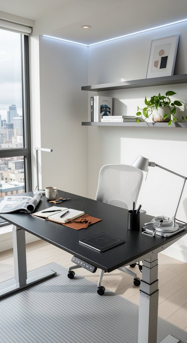 cool white graphite tech office