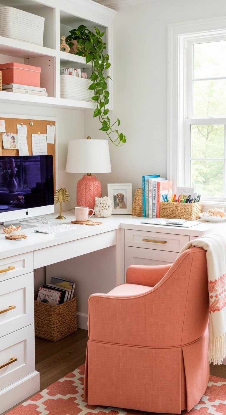 coral and white sophistication