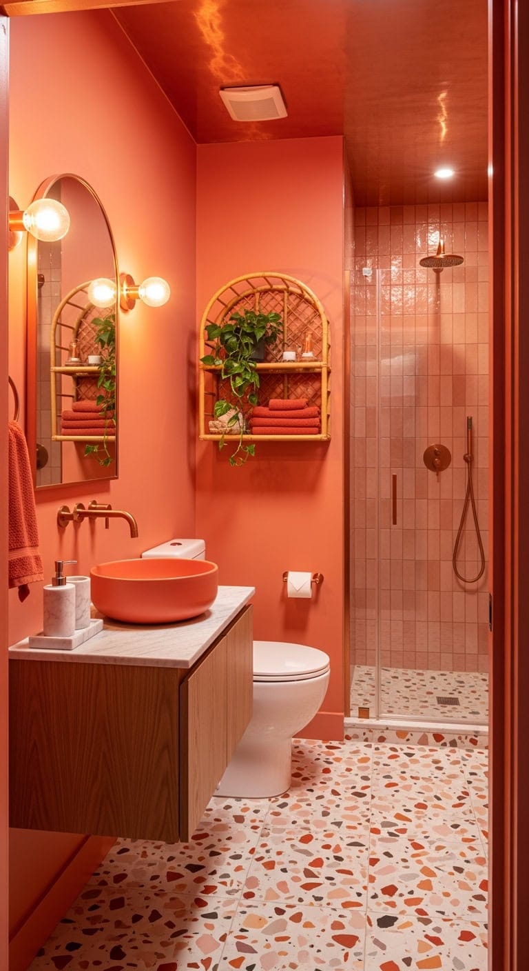 coral copper terrazzo sunset