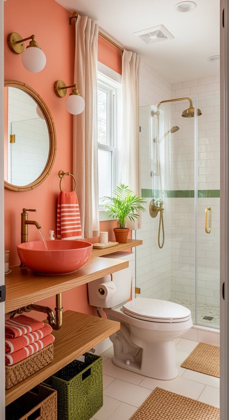 coral palm tropical linen