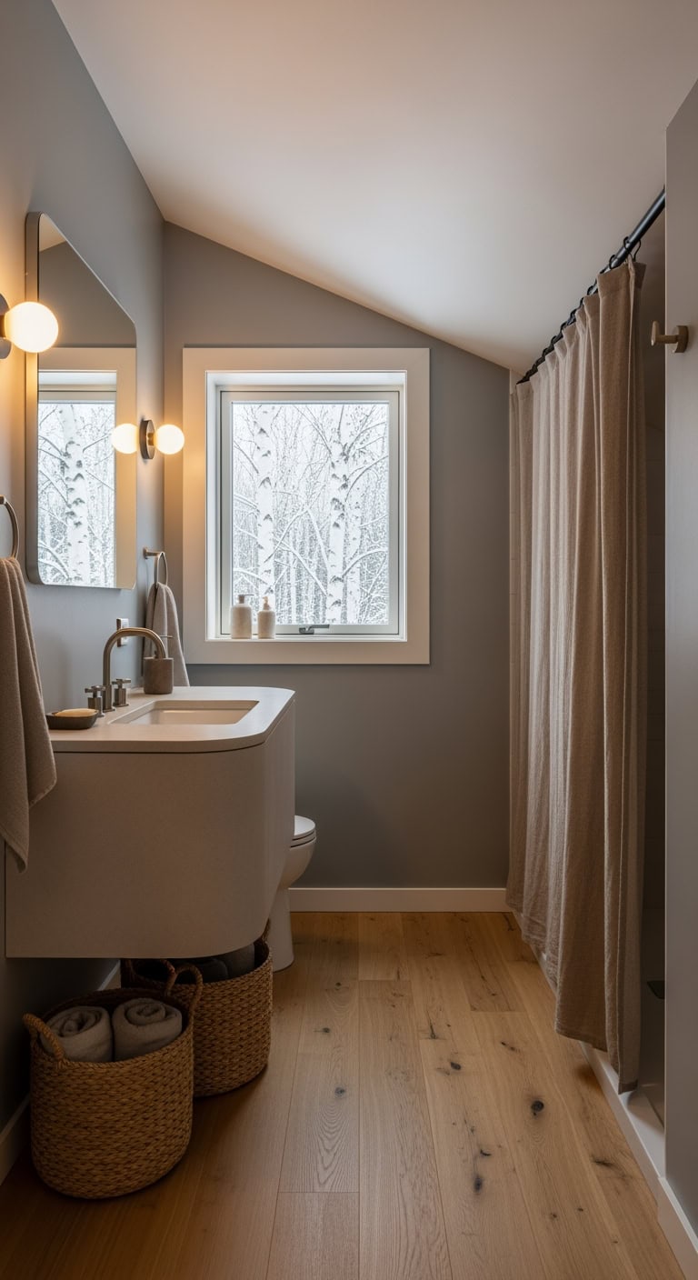 cozy clever small attic bathroom