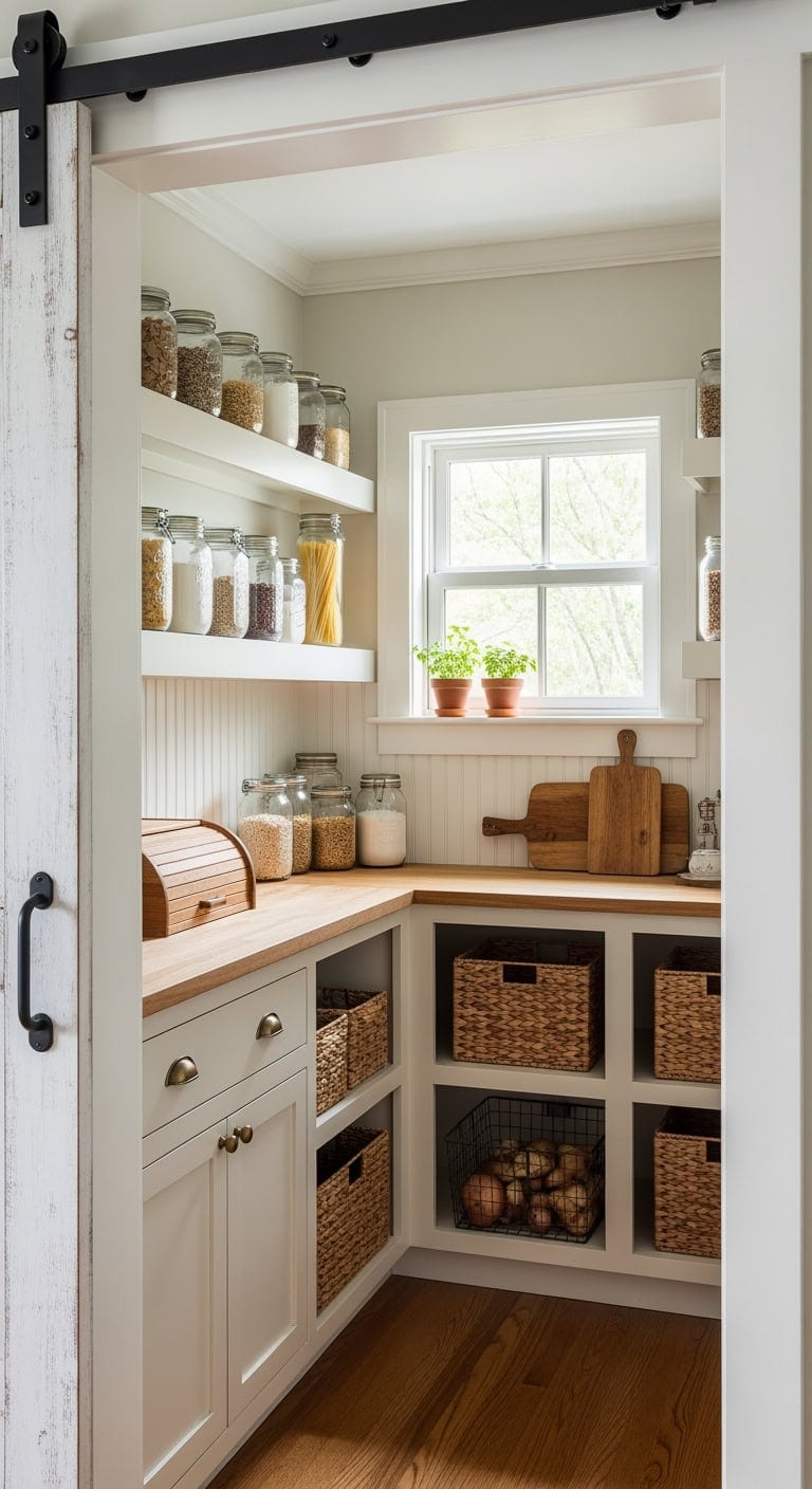 cozy farmhouse pantry makeover