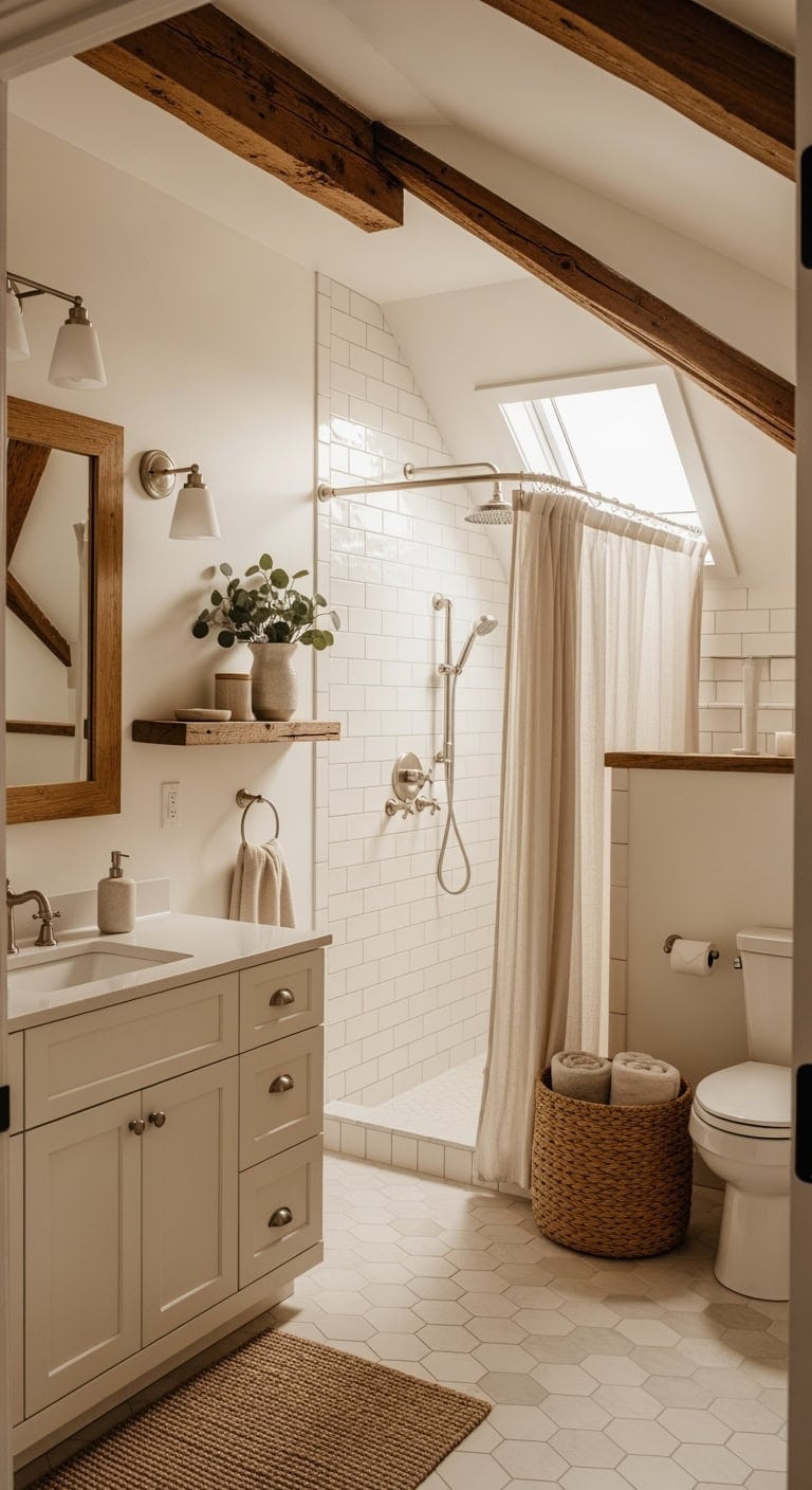 cozy scandinavian cream bathroom