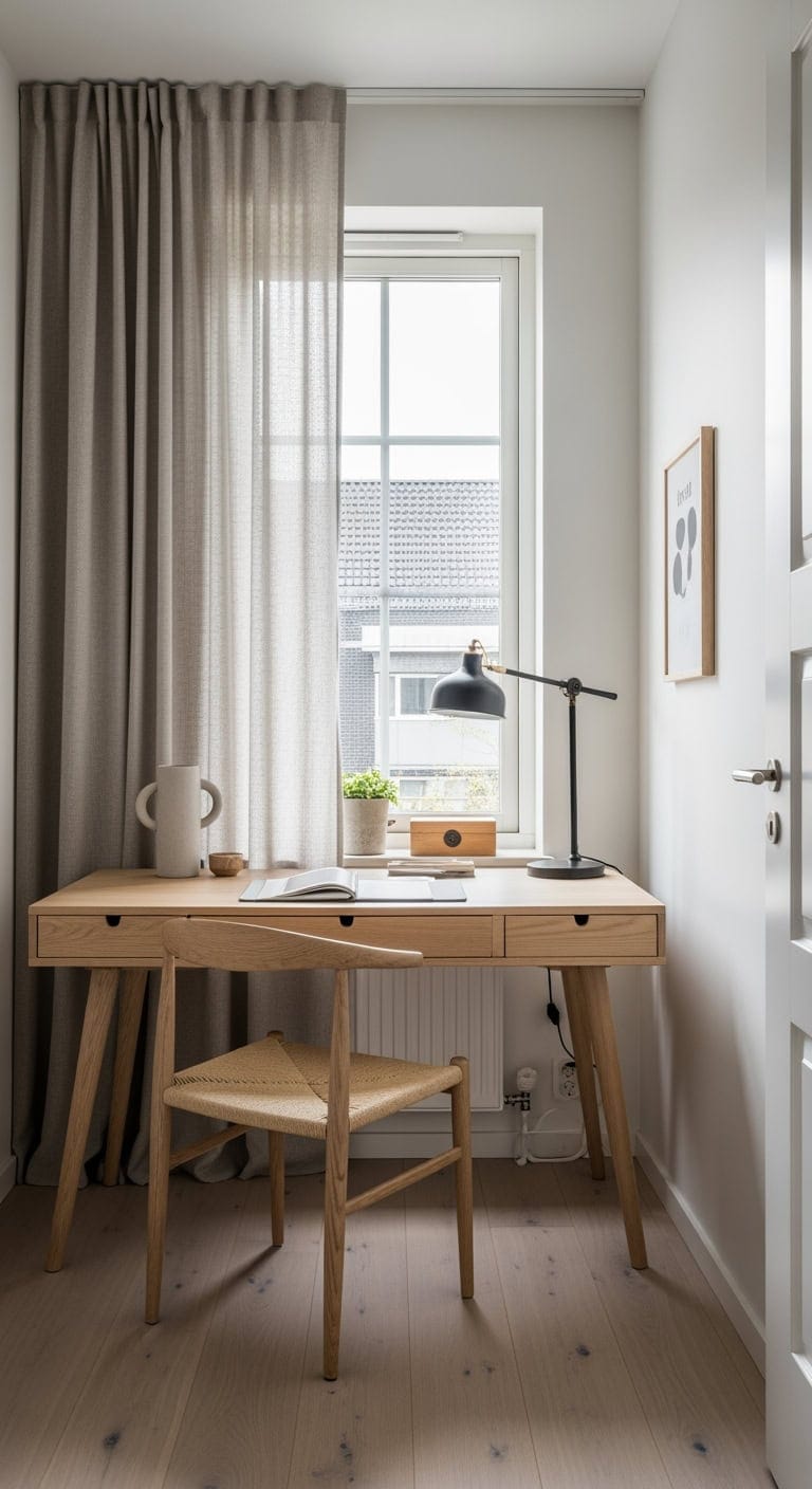 cream birch scandinavian workspace