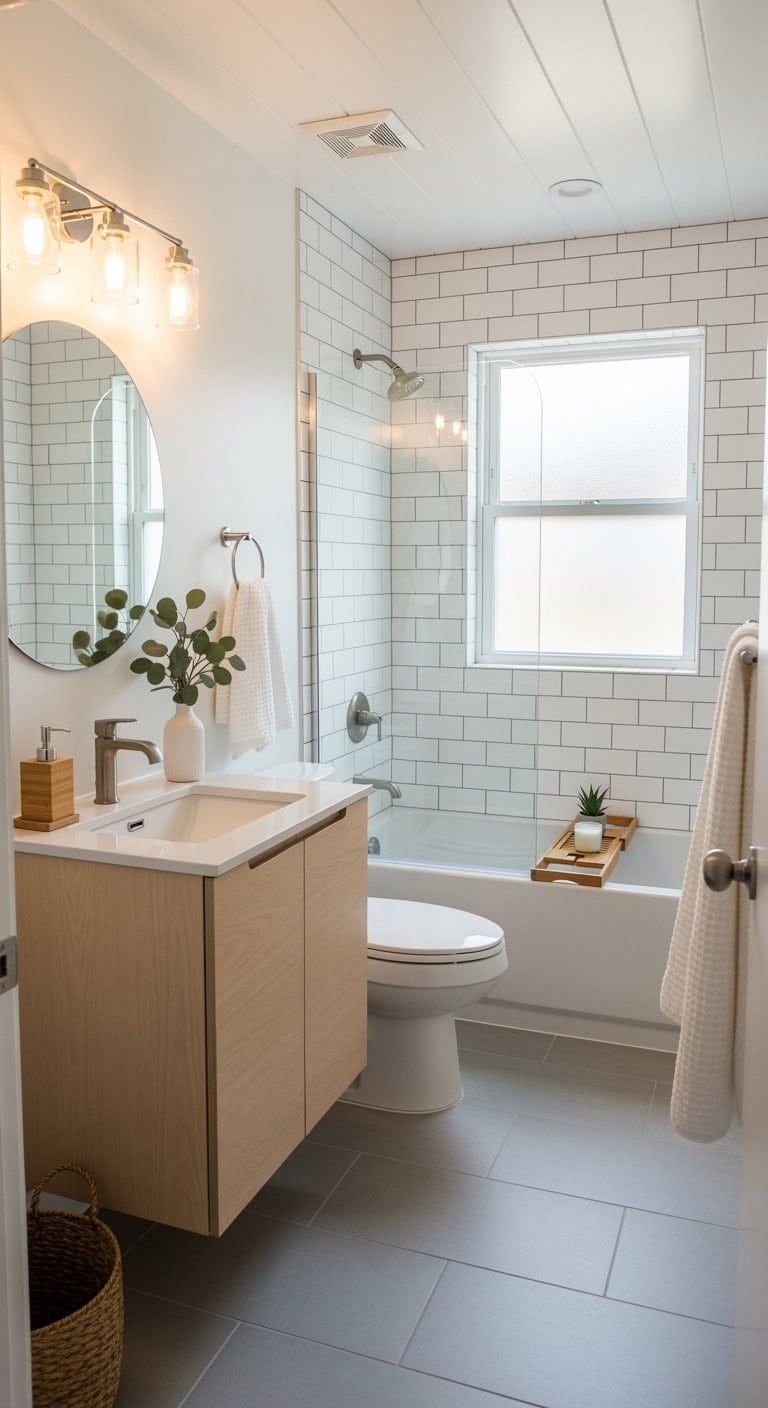 crisp scandinavian birch bathroom retreat