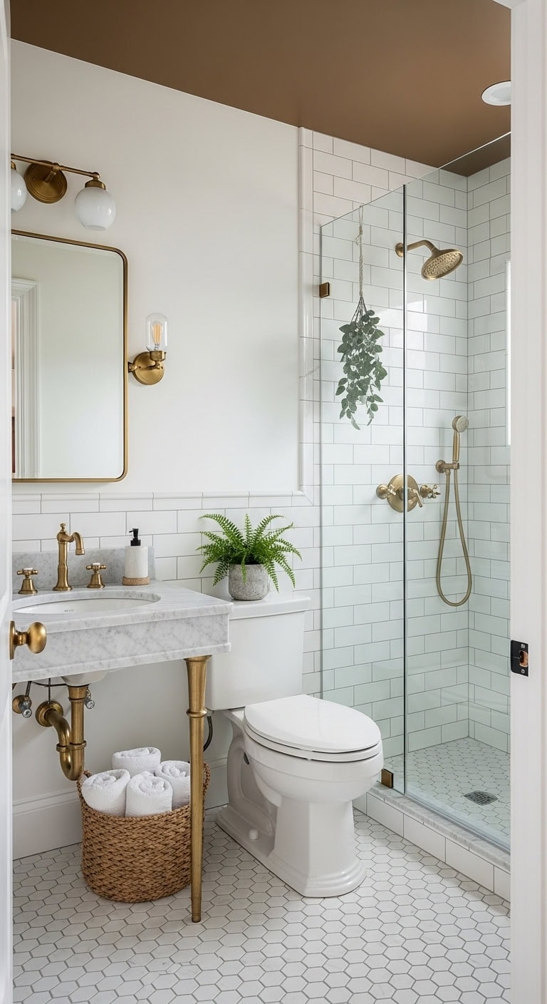 crisp white and brass