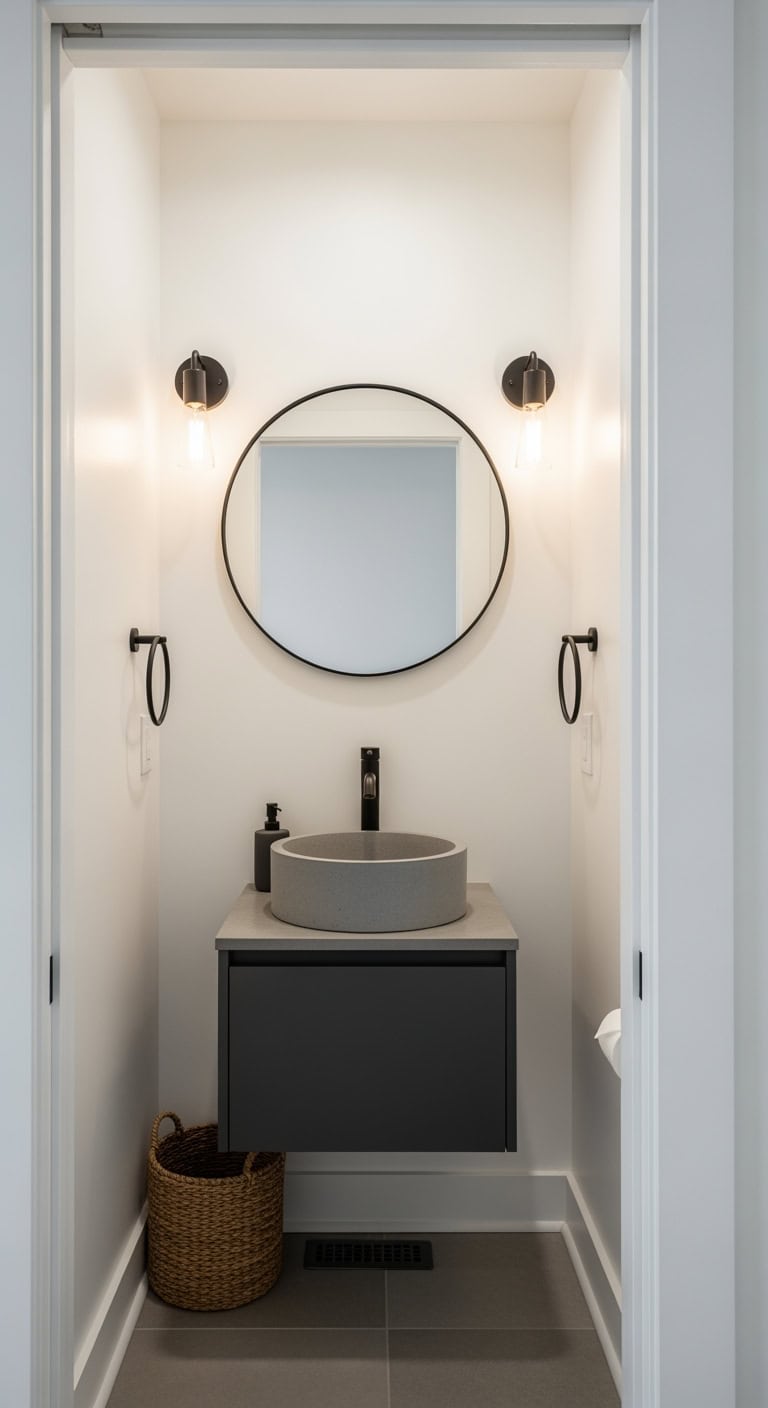 crisp white charcoal concrete