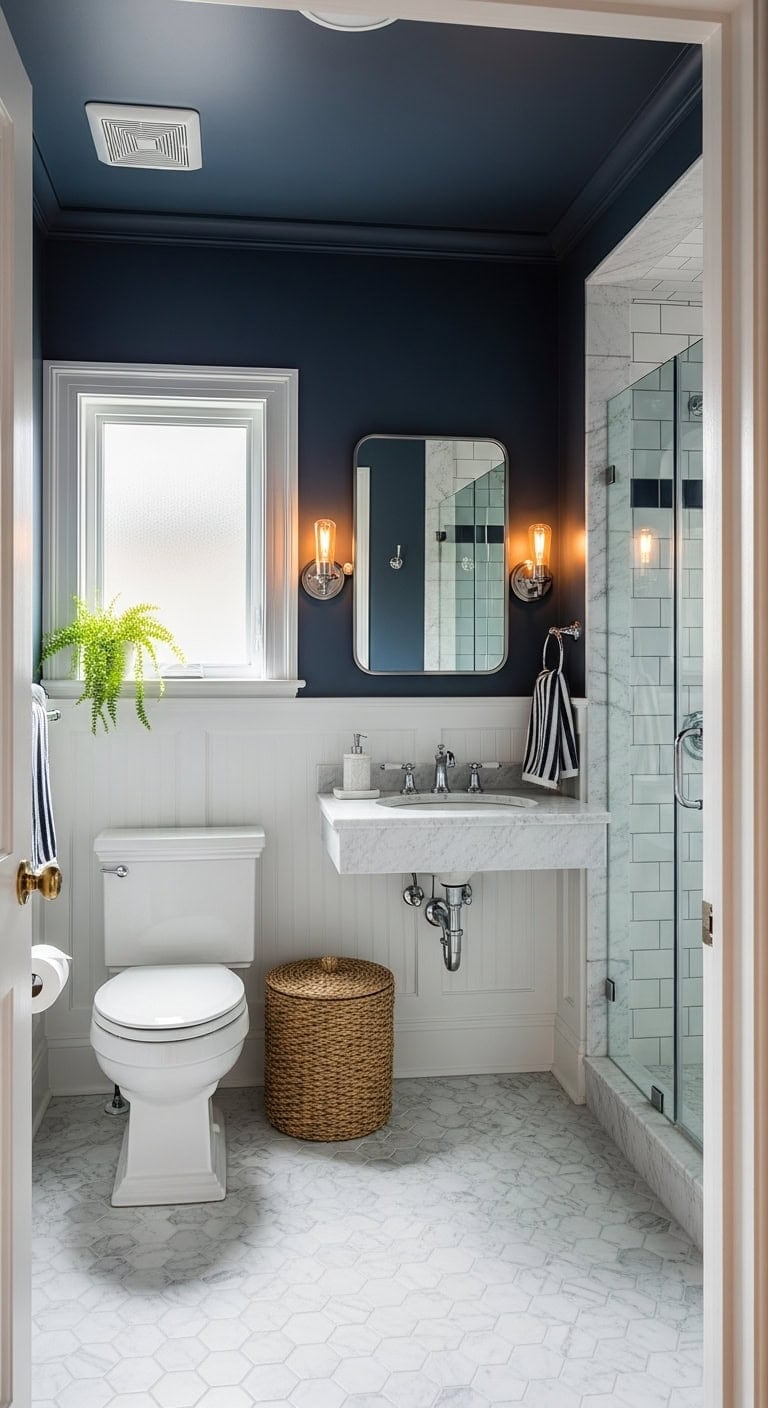 crisp white wainscoting