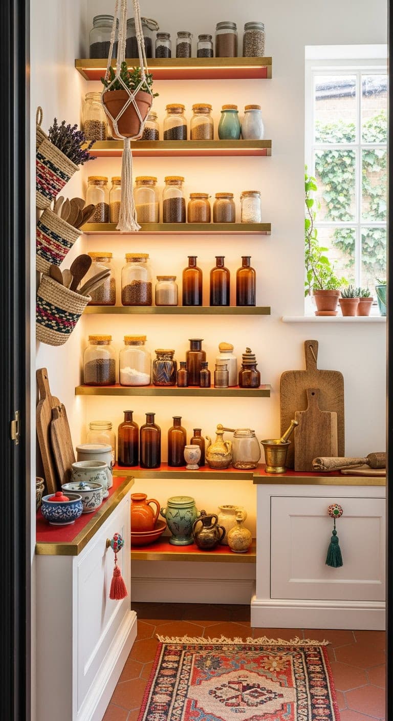 curated tiny jars display