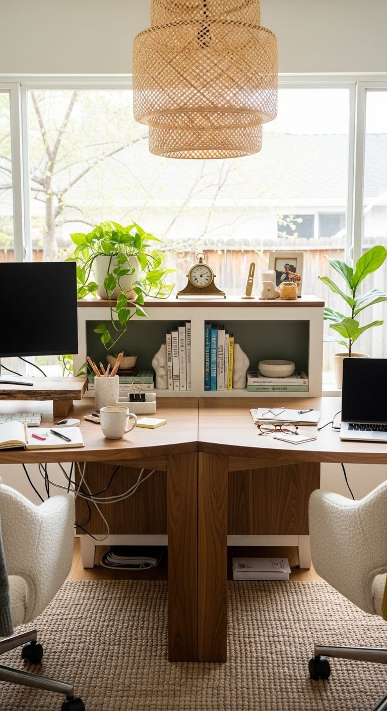 curved organic modern dual desk