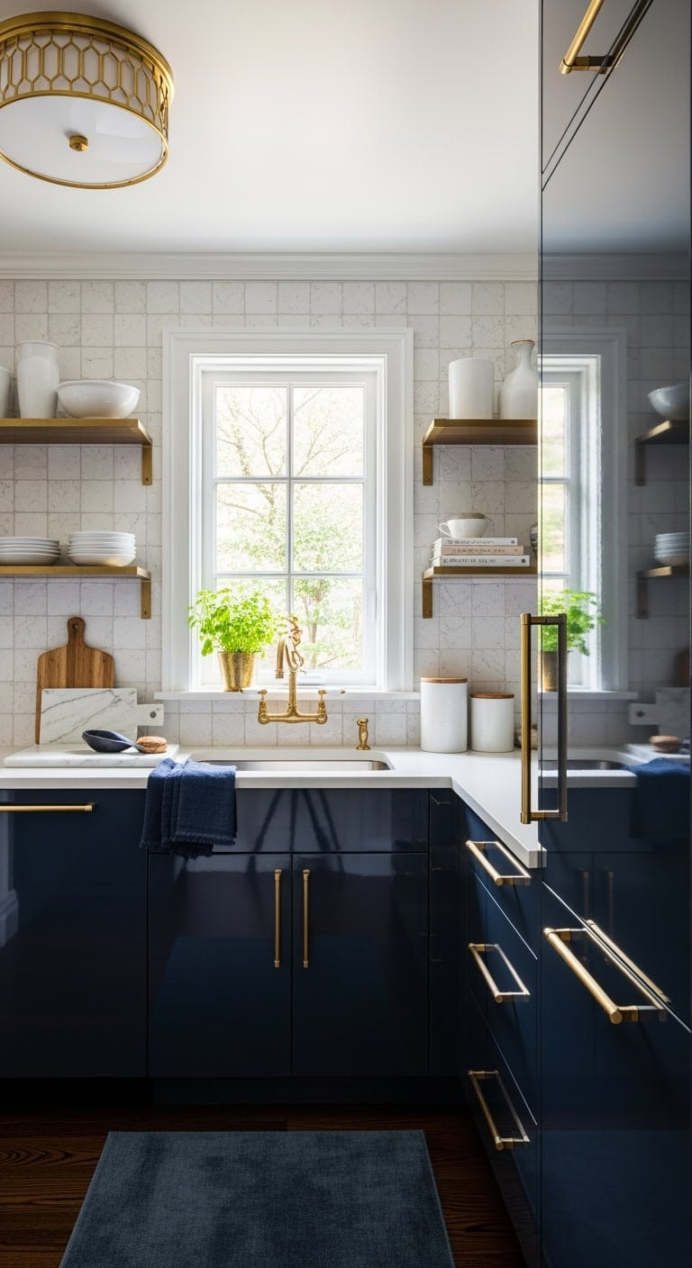 deep navy and gold glamour