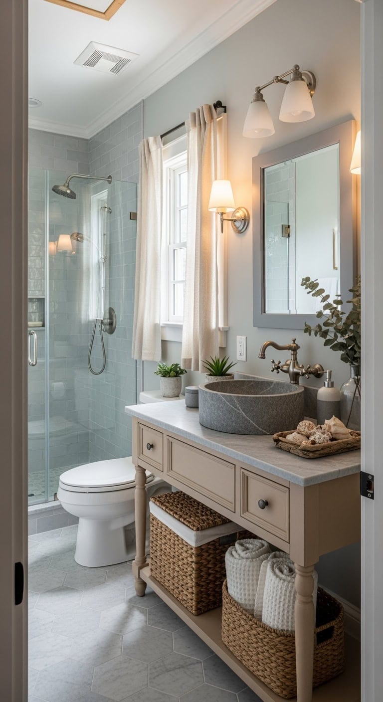 dove gray coastal vanity ensemble