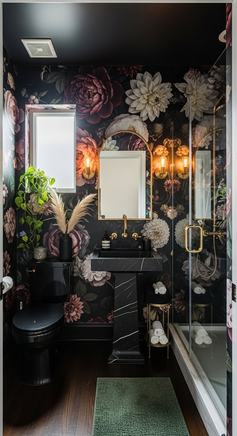 dramatic dark floral escape