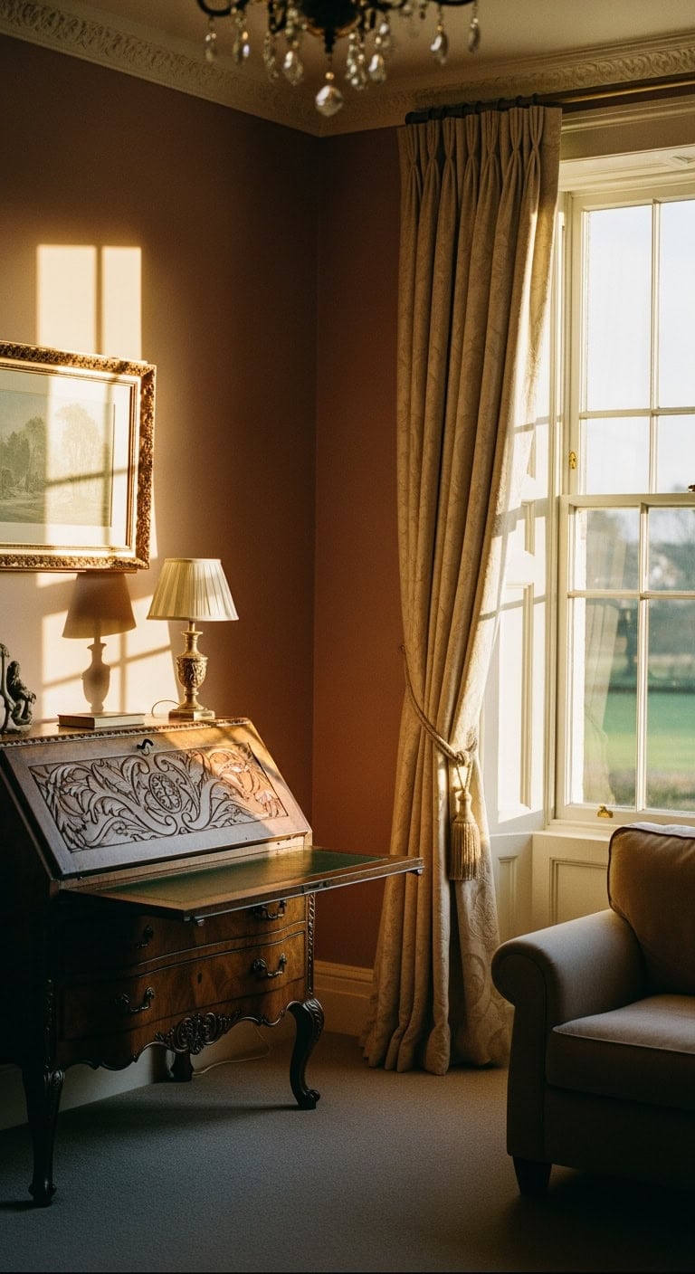 dusty rose victorian romantic office