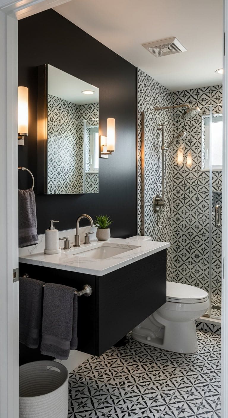 ebony pearl quartz bathroom elegance