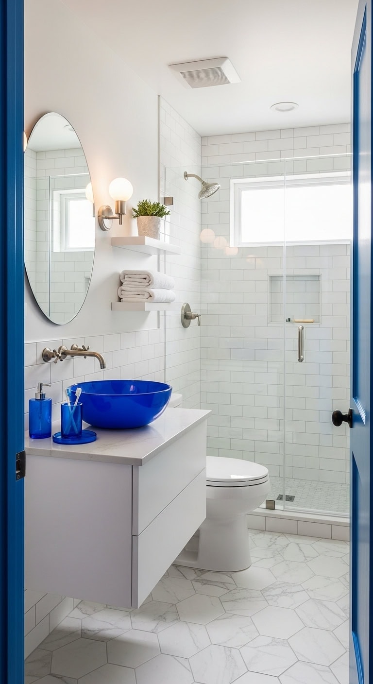 electric blue minimalist retreat