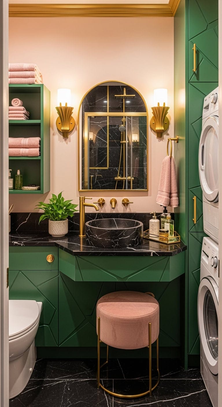 emerald blush art deco
