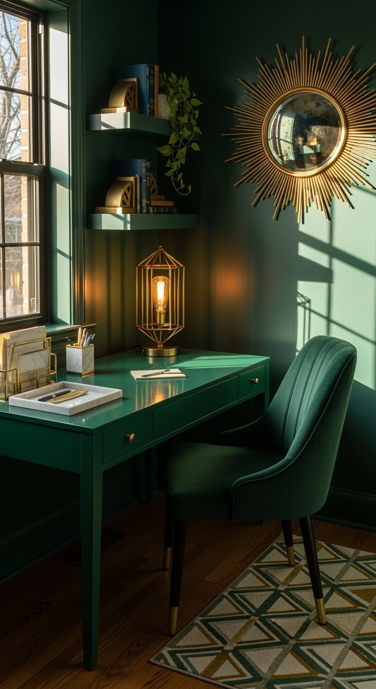emerald gold art deco
