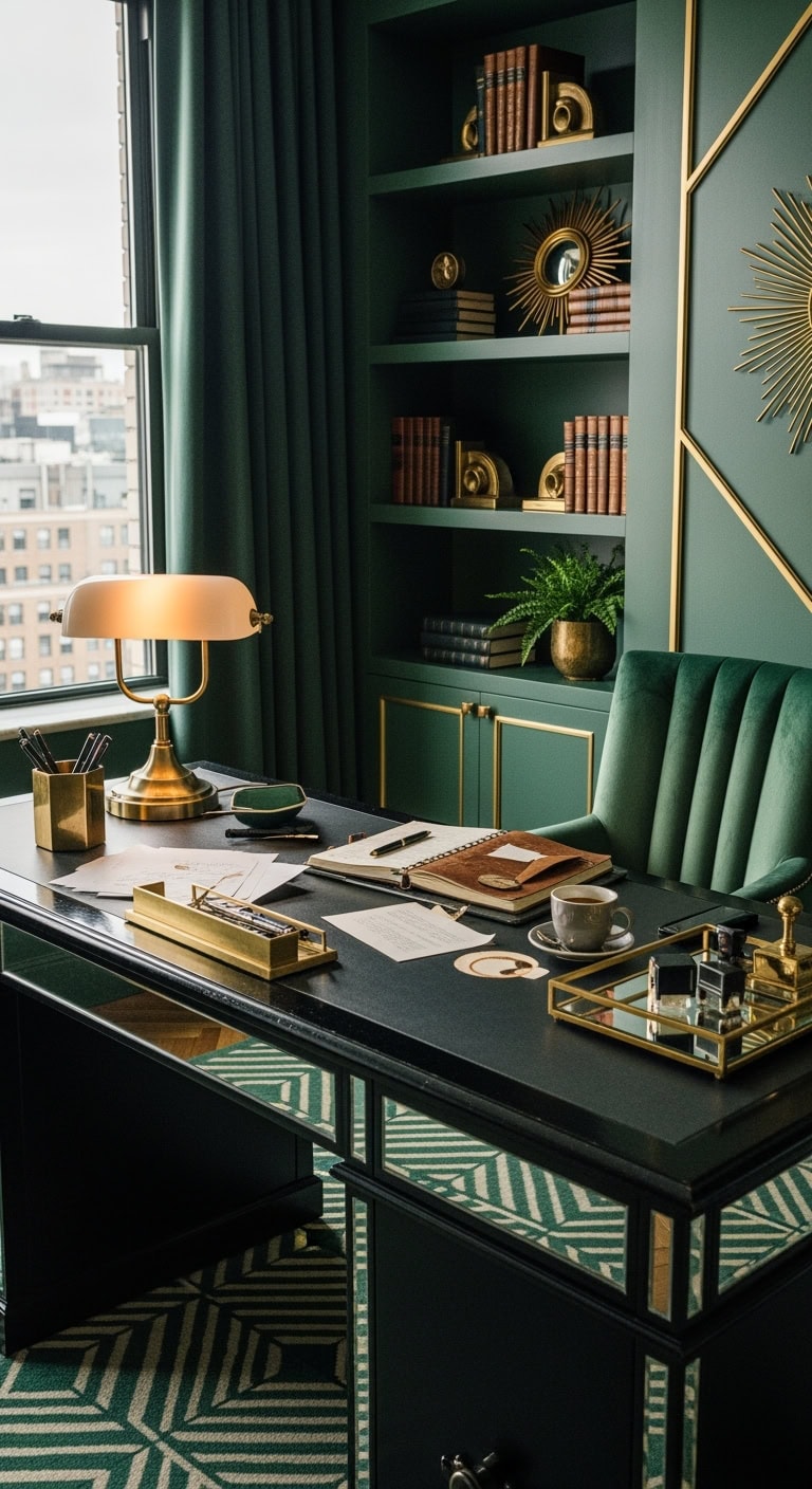 emerald gold art deco