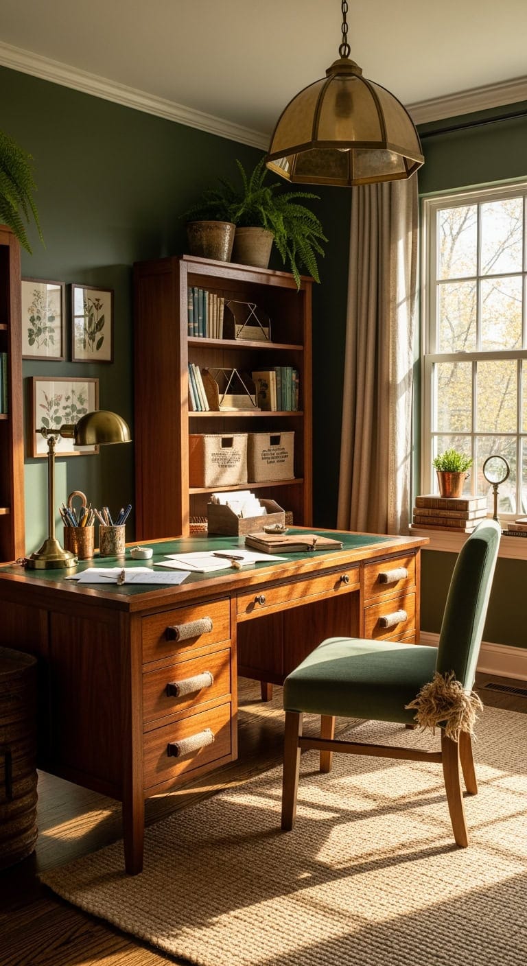 emerald mahogany burlap conservatory