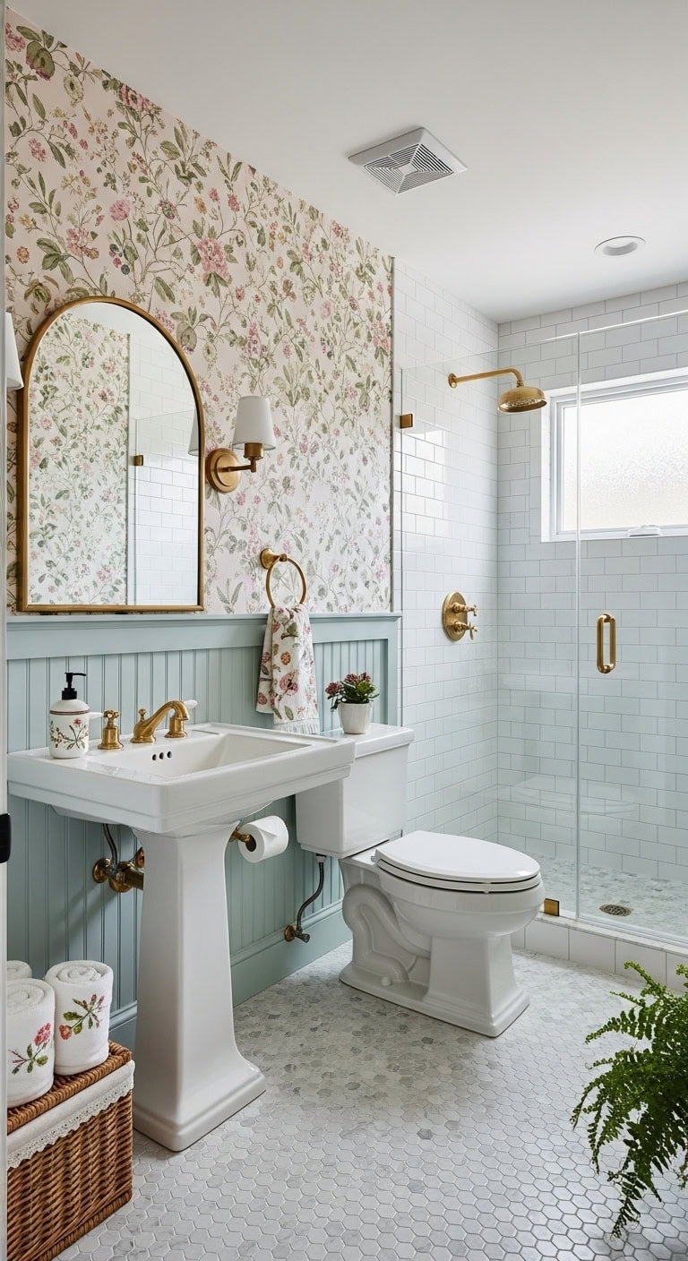 floral brass wicker serene