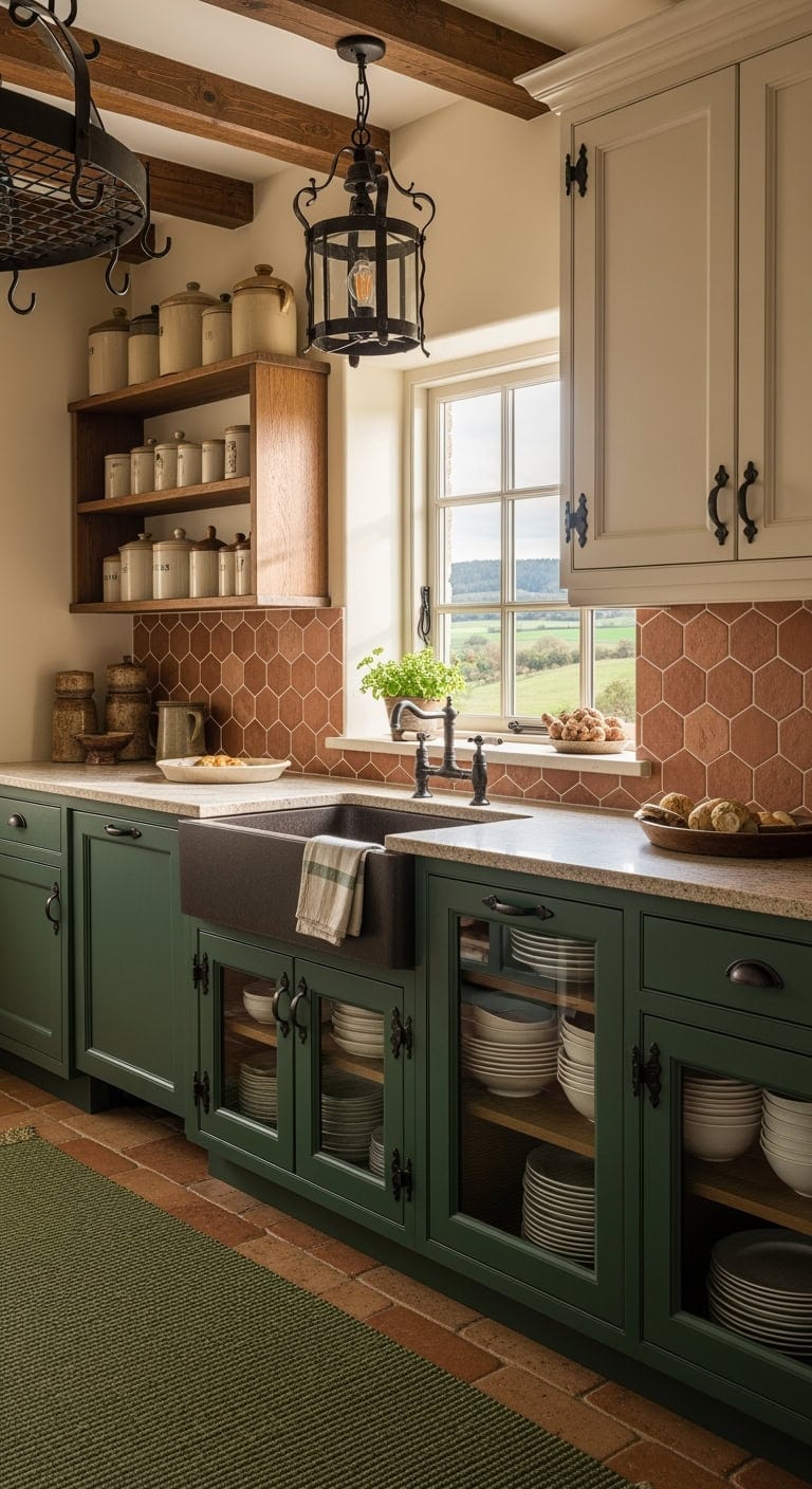 forest green buttercream terracotta charm