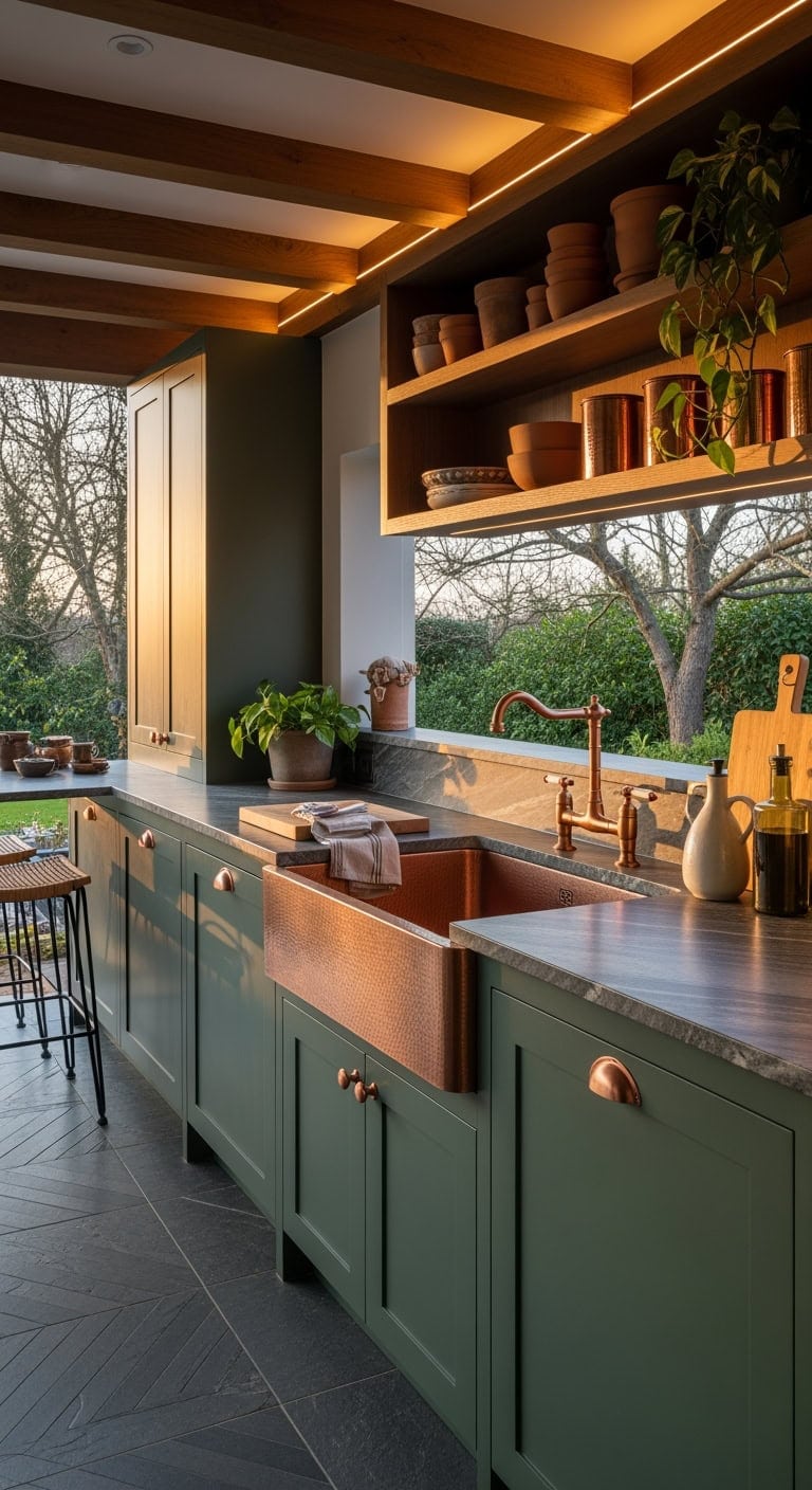 forest green copper galley