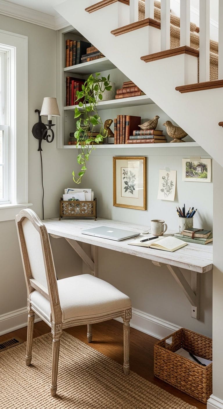 french country office nook