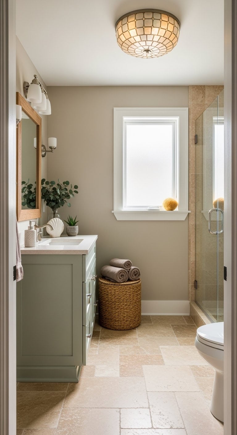 golden hour coastal bathroom retreat