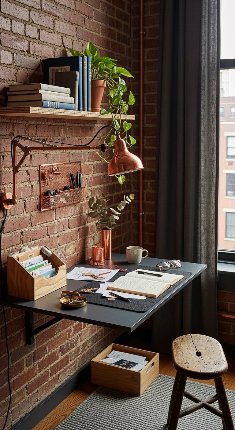 graphite copper exposed brick