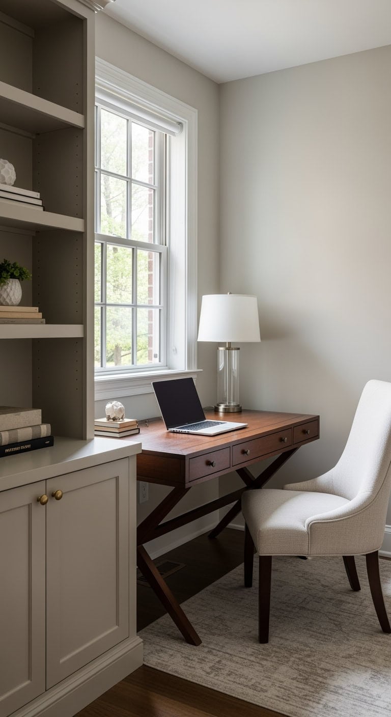 greige espresso transitional office