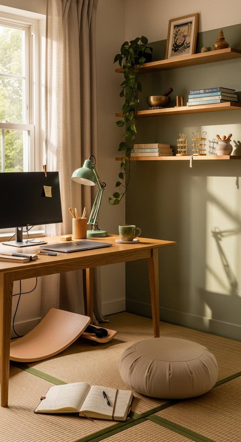 grounded mindful japanese workspace