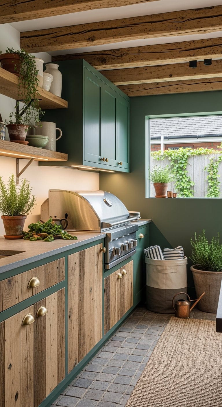 hunter green honey gold galley