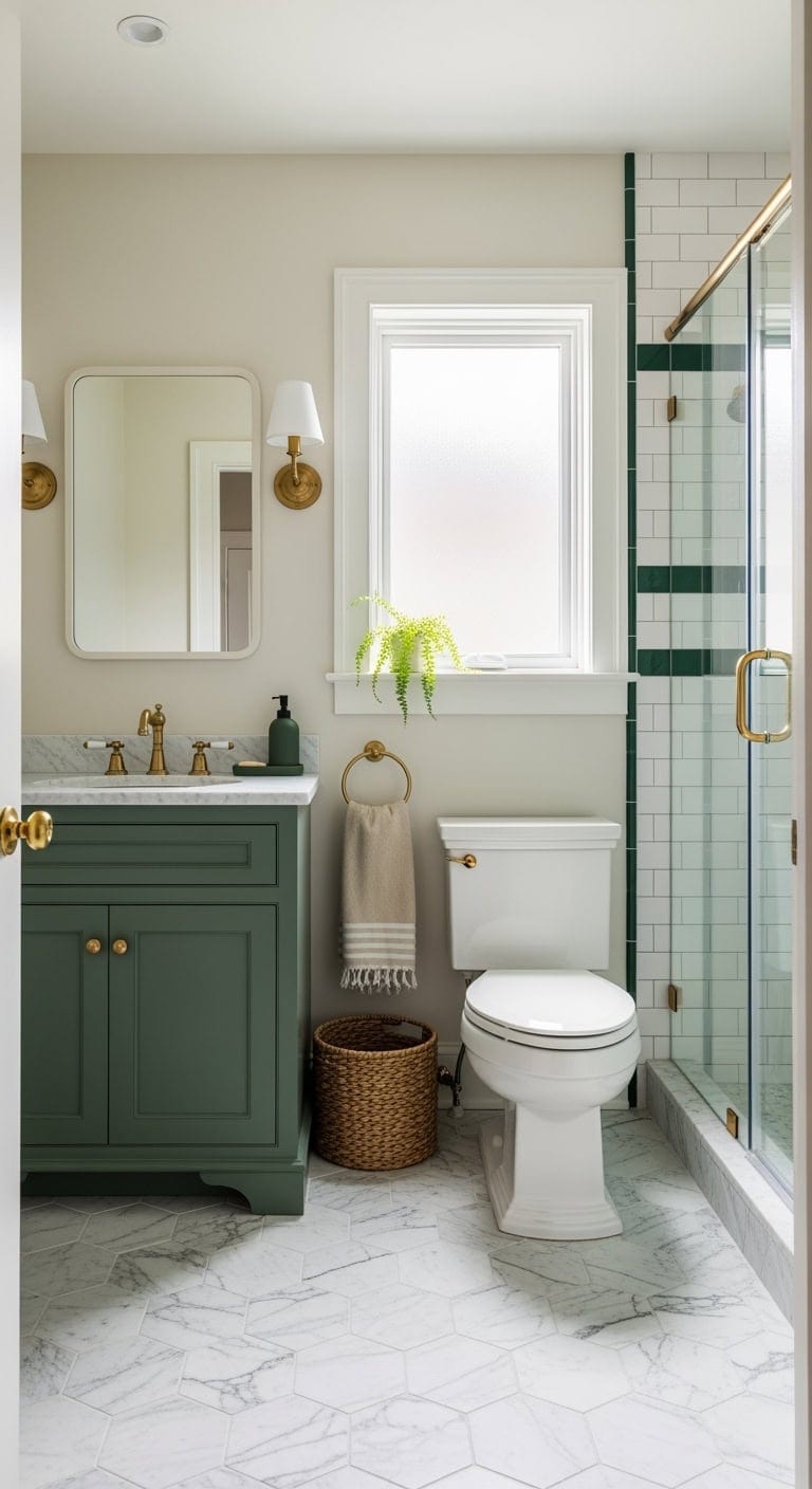 hunter green ivory marble