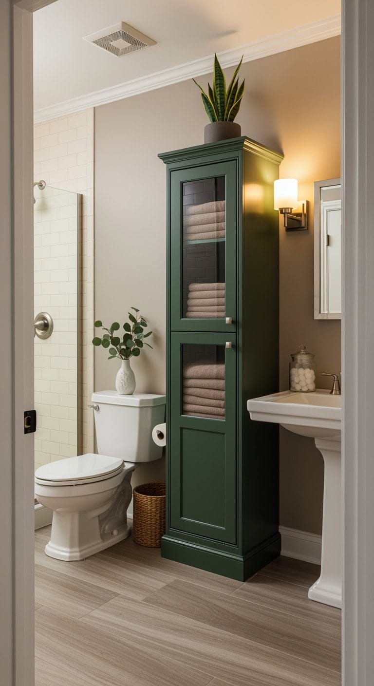 hunter green linen tower