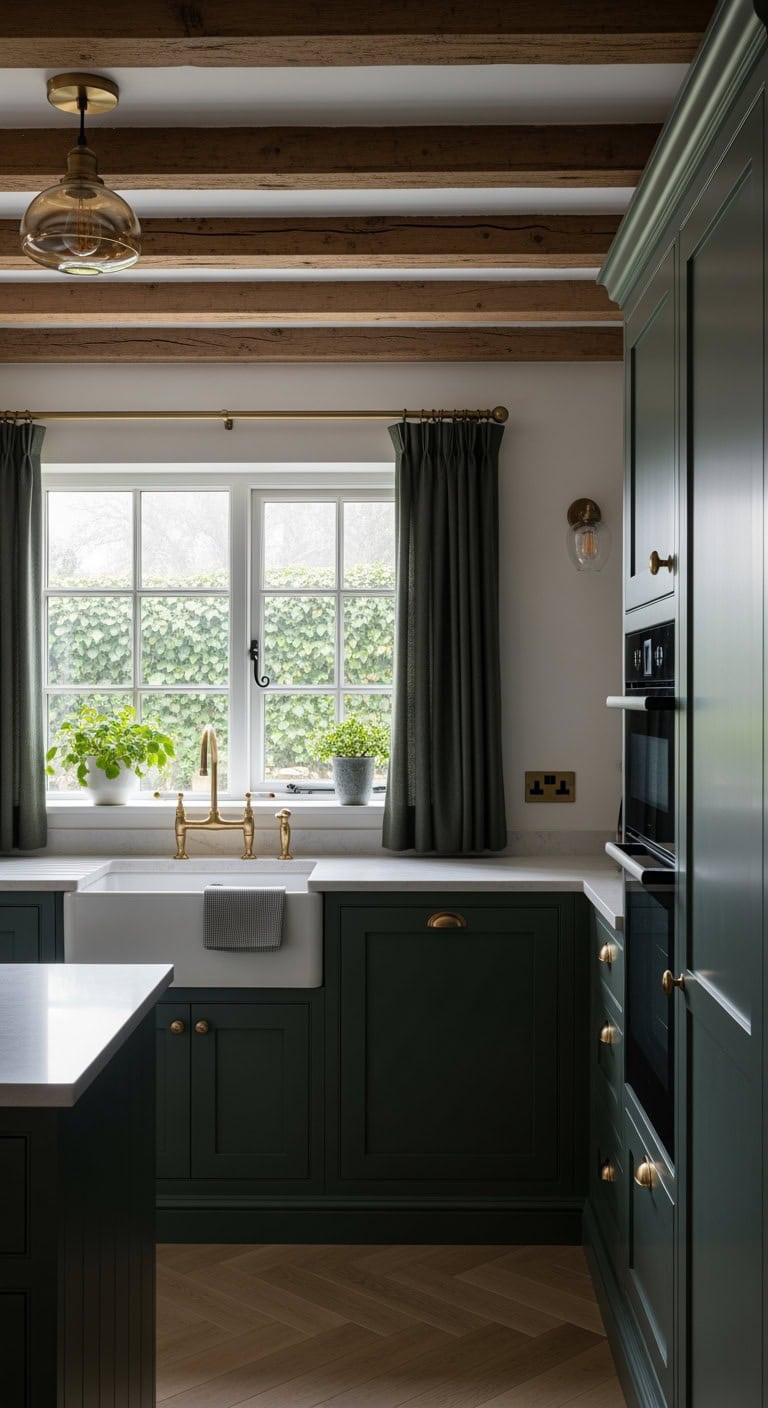 hunter green scholarly kitchen