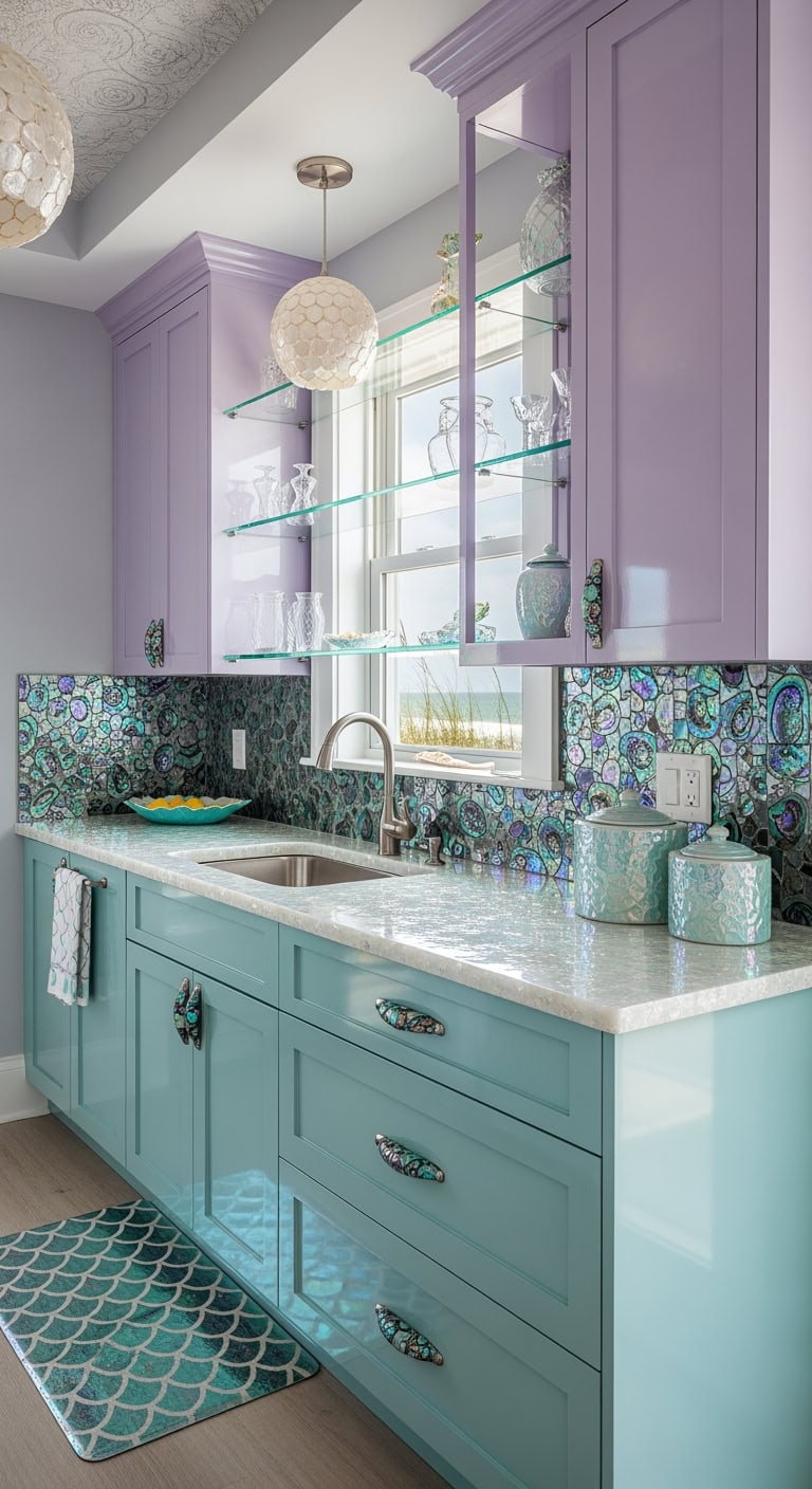 iridescent seafoam and violet