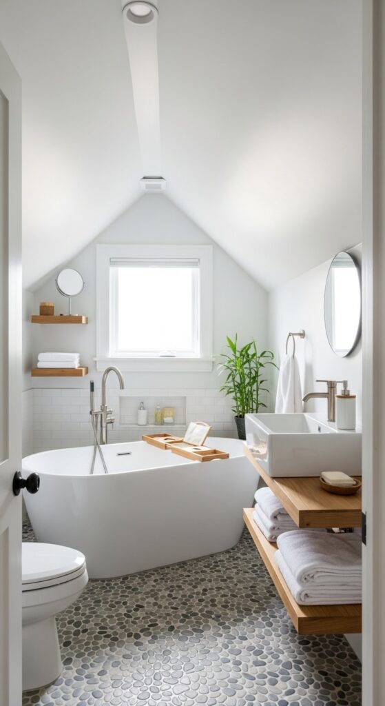 23 Small Sloped Ceiling Attic Bathroom Ideas That Turn Awkward Into Amazing 23-small-sloped-ceiling-attic-bathroom-ideas-that-turn-awkward-into-amazing