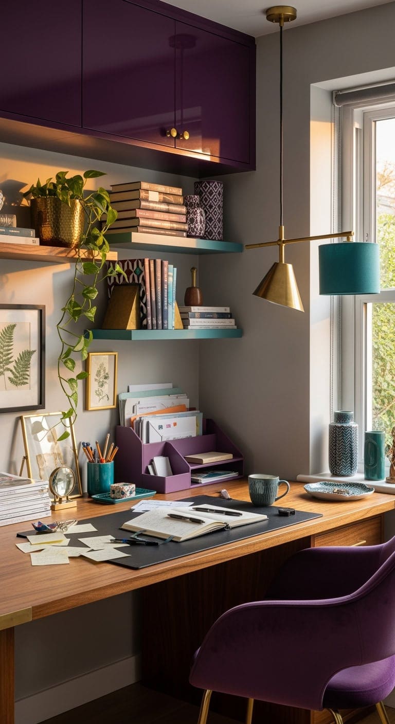 jewel purple and teal organization