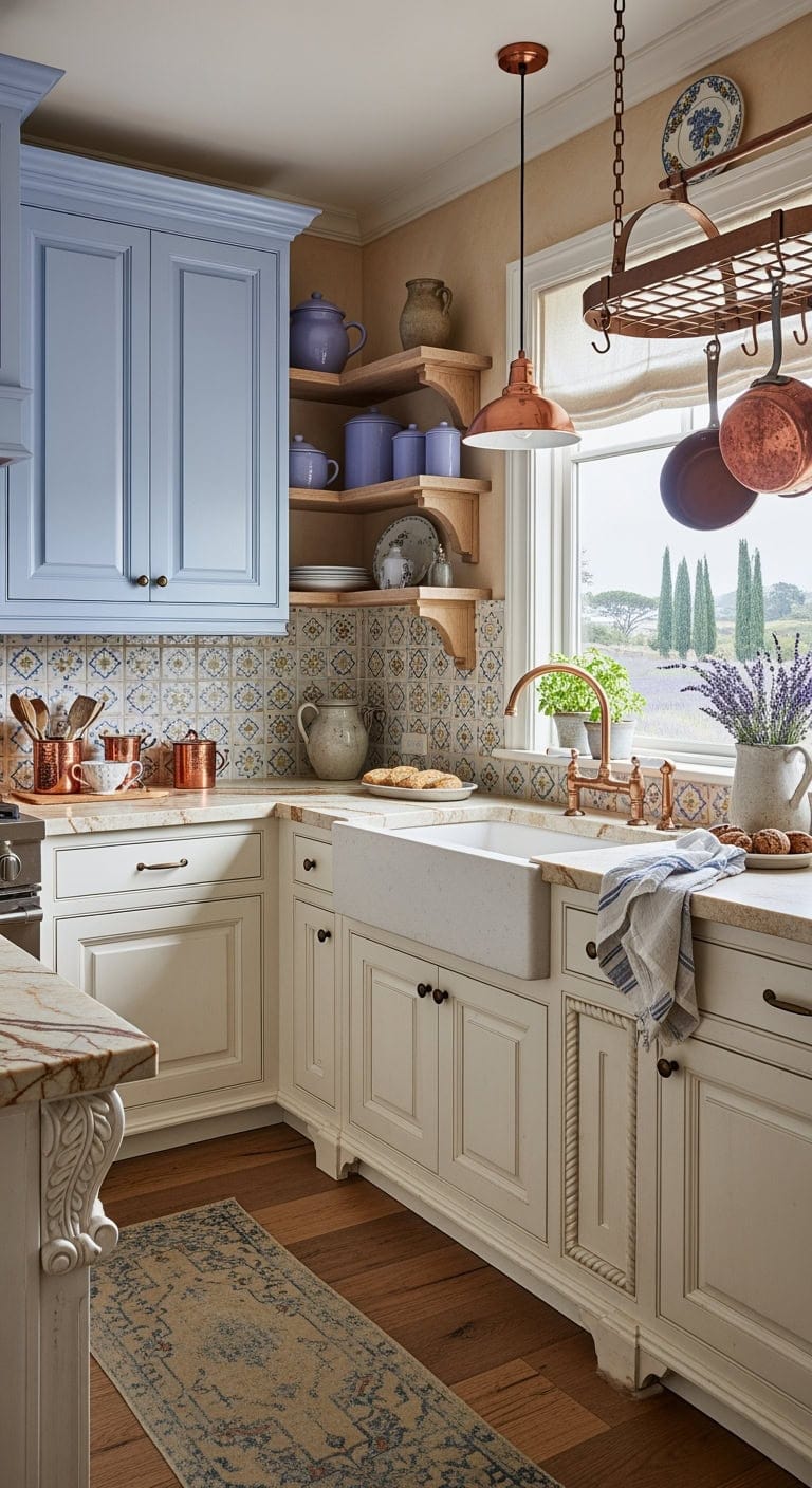 lavender blue provence coastal kitchen