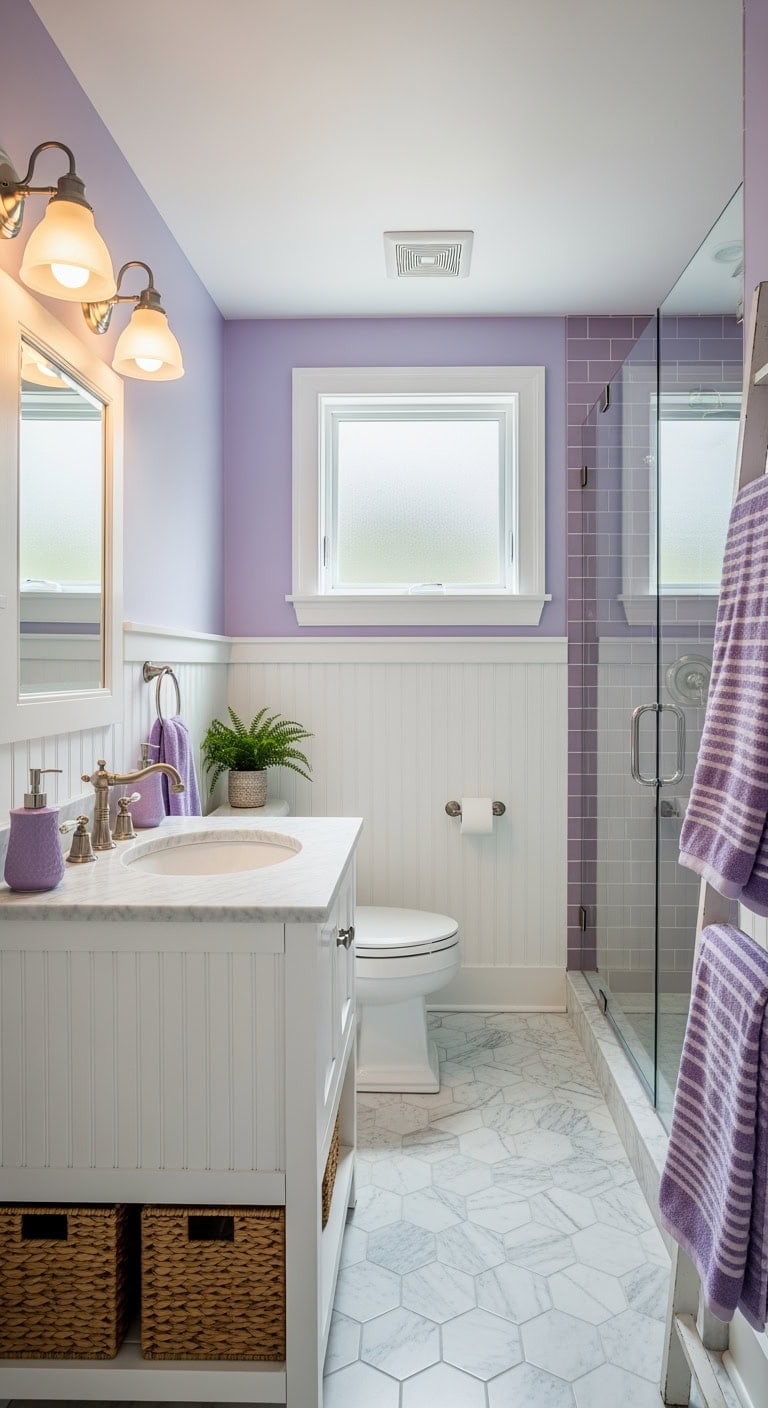 lavender cottage shiplap bathroom