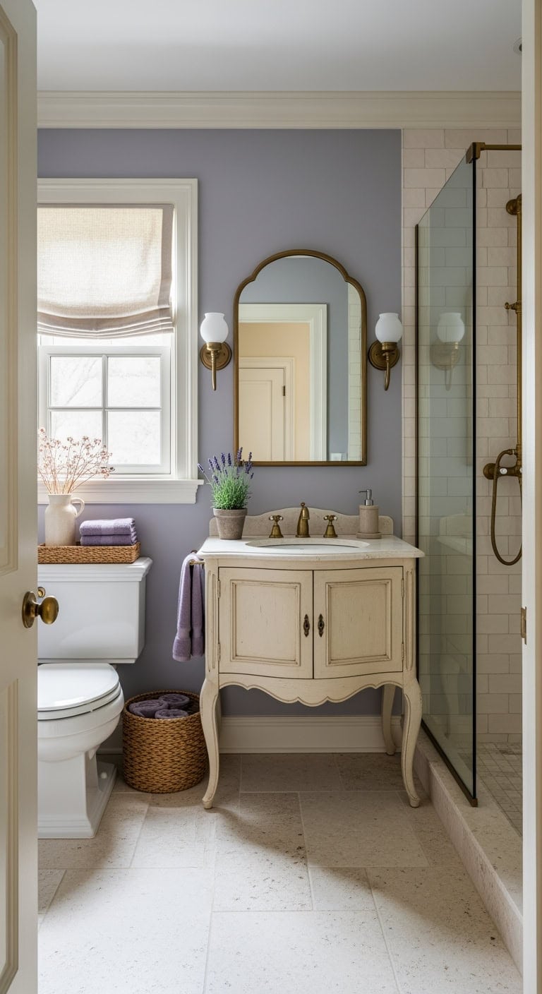 lavender gray french country powder