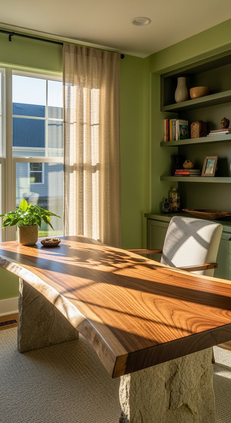 live edge sage moss workspace