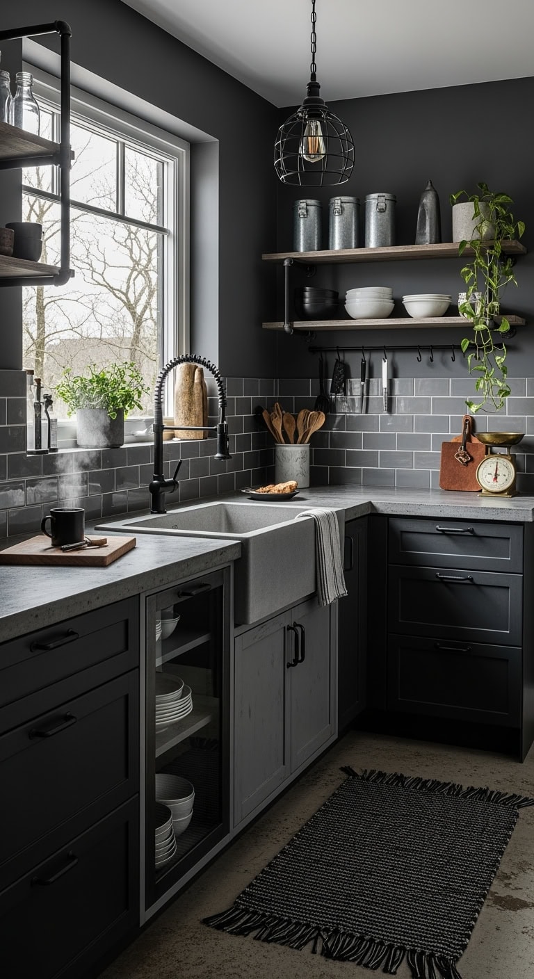 matte black industrial farmhouse