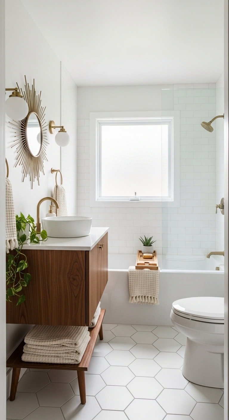 mid century modern bathroom transformation